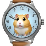 Hamster looking watch sticker