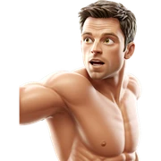 muscular boy by the window sticker
