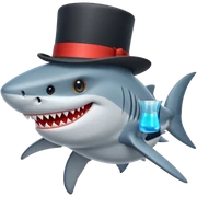 Shark with a top hat sticker