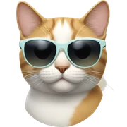 Cat with sunglasses sticker