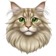 beige maine coon cat sticker