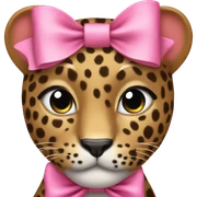 leopard wearing pink bow  sticker