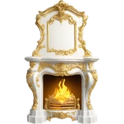Rococo fireplace pretty gold and white sticker