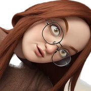 freckled girl with glasses sticker