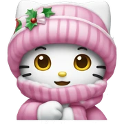 Pink Christmas hello kitty sticker
