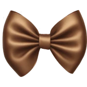 Brown satin bow sticker