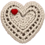 Crochet heart sticker