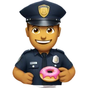 Police eating donut smiling  sticker