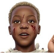 bloodied gaze of a lone boy sticker
