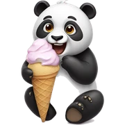 Panda eating ice cream sticker