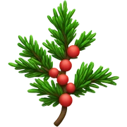Fir branch with red color on the nedels sticker
