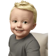 smiling boy with blonde hair sticker
