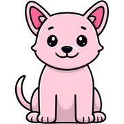 Pink dog sticker
