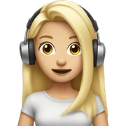 Blonde girl recording a song sticker