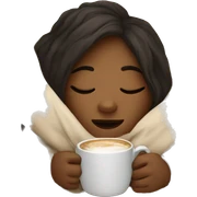 girl inside a blanket sipping coffee eyes closed sticker