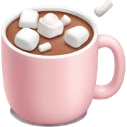 Light Pink mug of hot chocolate with marshmallows  sticker