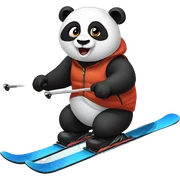 Panda skiing  sticker