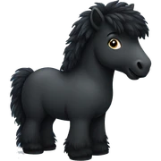 Two black fluffy ponies sticker