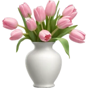 Light pink tulips in white vase sticker