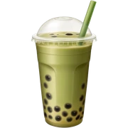 Bubble tea olive color sticker
