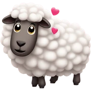 Sheep being in love, pink flur  sticker