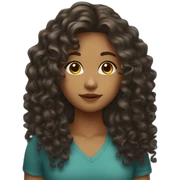 A girl with long curly hair sticker