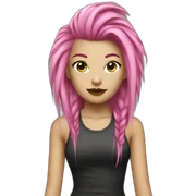 woman punk hair pink sticker