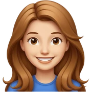 smiling energetic woman with long light brown hair and fair skin sticker