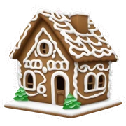 Small gingerbread house with only white details simple sticker
