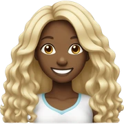 Happy smile black girl with long hair  sticker