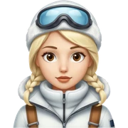 Luxury blonde model, brown eyes, polar explorer sticker