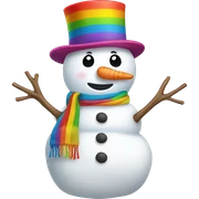 Rainbow snowman sticker