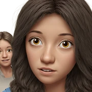 realistic portrait of two girls sticker
