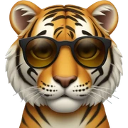 Tiger wearing sunglasses sticker