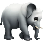 A panda with an elephant's trunk sticker