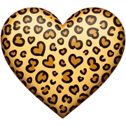  Leopard heart sticker