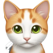 Orange and white kitten with green eyes sticker