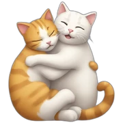 hugging cats sticker