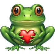 Frog heart sticker