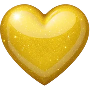 a heart with yellow glitter sticker