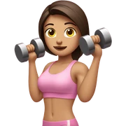 Brunette lifting dumbbells in light pink  sticker