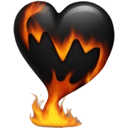 Black heart on fire sticker