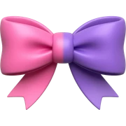 Half pink half purple bow  sticker