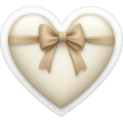 white heart with beige bow sticker