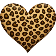 Leopard print heart sticker