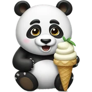 Panda eating ice cream sticker