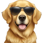 golden retriever wearing sunglasses sticker