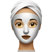 Lady with face mask spa beauty full face relaxing sticker