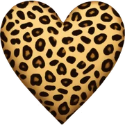 Leopard print heart sticker