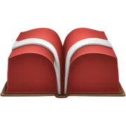 Red and white book sticker